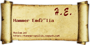 Hammer Emília névjegykártya